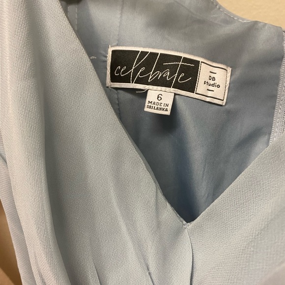 David’s Bridal Dusty Blue Bridesmaid Dress Size 6 - Picture 2 of 4